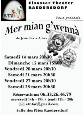 Affiche de la piece actuelle